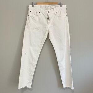 MOUSSY Raw Hem Mid-rise Cropped Jeans